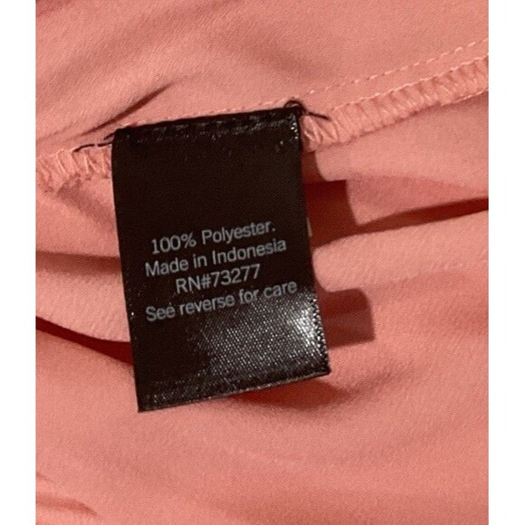 Simply Vera Vera Wang Women Pink Long Sleeve Blouse XL Pleated Chiffon Flowy - Picture 8 of 11